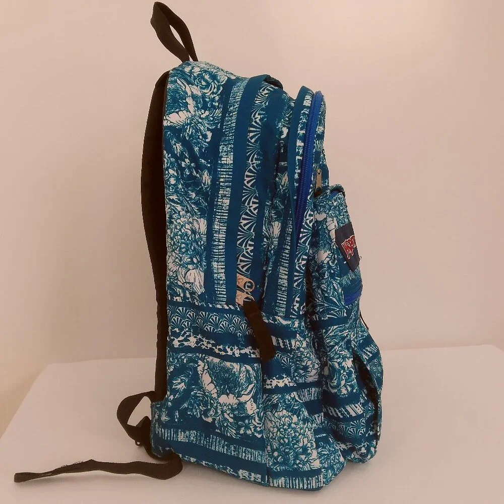 JANSPORT Superbreak Backpack Big Student Midnight Sky Floral Stripe Water Repel - Picture 6 of 15